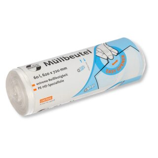 DEISS Universal Plus M&uuml;llbeutel 60 Liter transparent